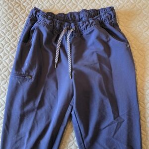 Jaanuu Women's Navy Blue Jogger Scrub Pants, Elastic Stretch Waist, Med